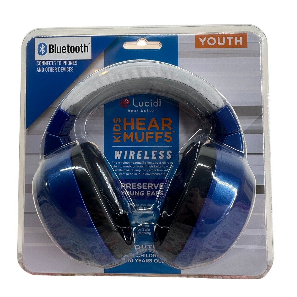 Lucid Audio Kids HearMuffs Wireless Bluetooth Headphones Blue LA-YOUTH-BT-BLUE